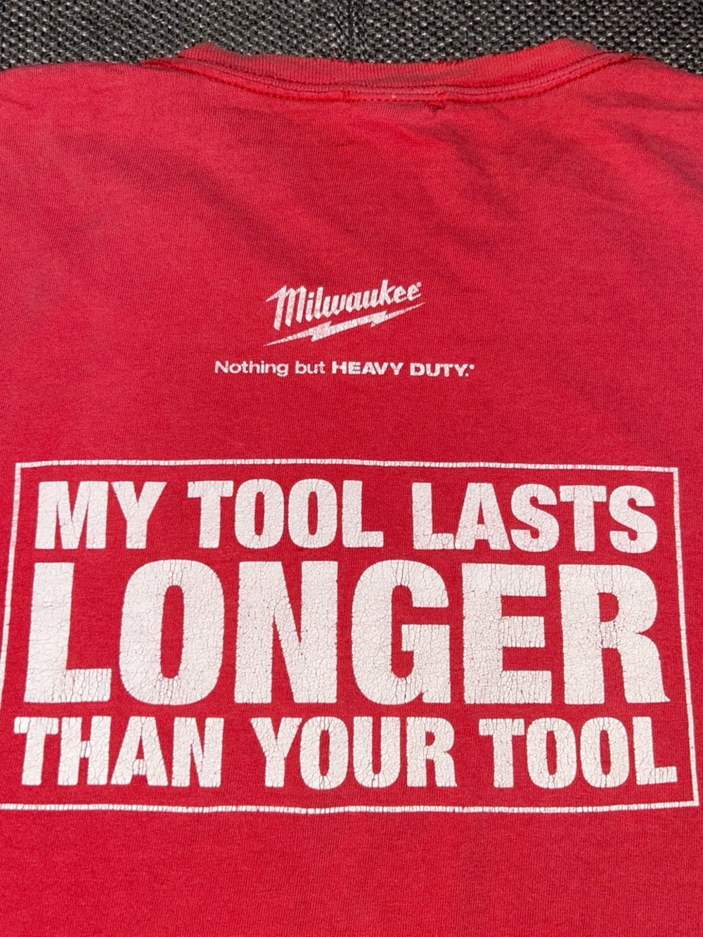 Vintage Y2K Milwaukee Tools Red Faded T Shirt